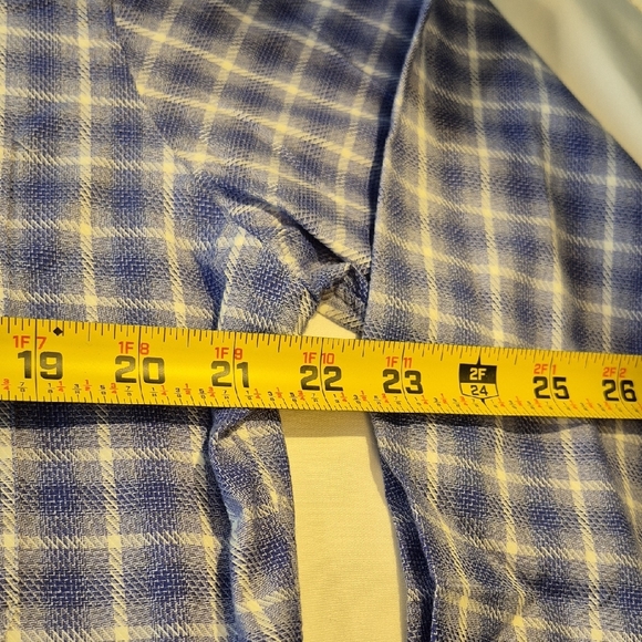 Paul Fredrick Long Sleeve Button Down Purple and White Plaid Men's Shirt - Picture 7 of 15